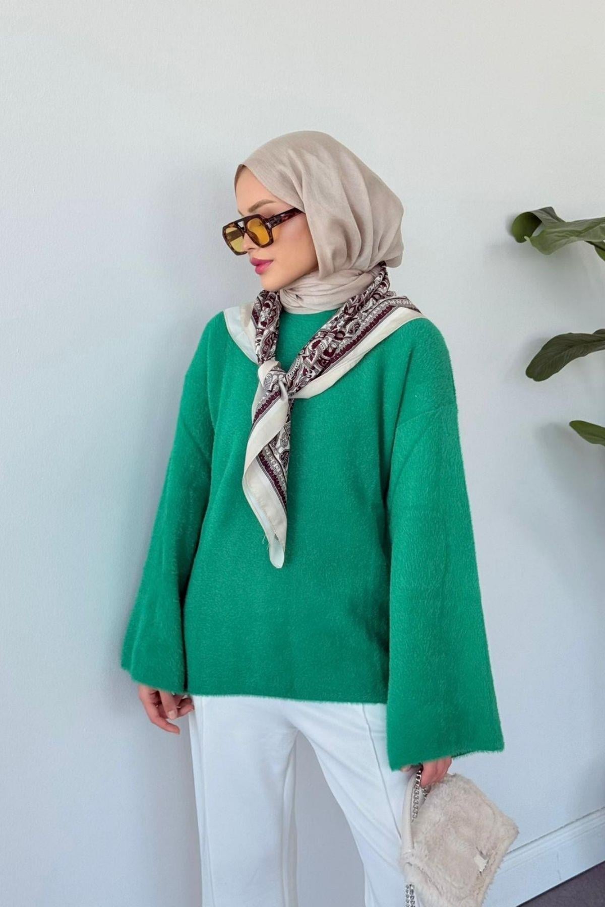 Pars Angora Kazak Yeşil, Fiyatları Pars Angora Kazak Yeşil - Haza Moda 