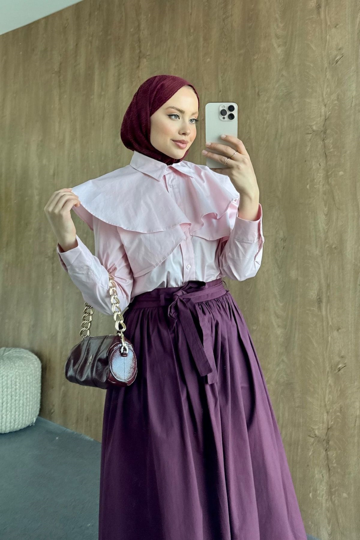 Pelerin Detaylı Poplin Gömlek Pembe, Fiyatları 