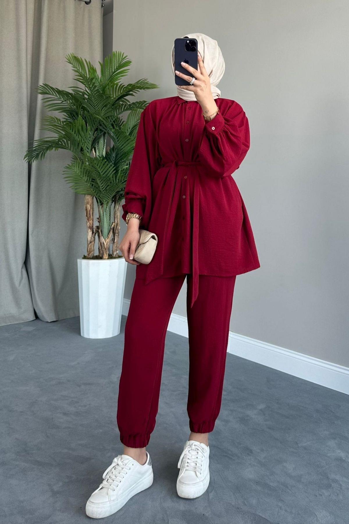 Perla Airobin Kemerli Takım Bordo, Fiyatları 