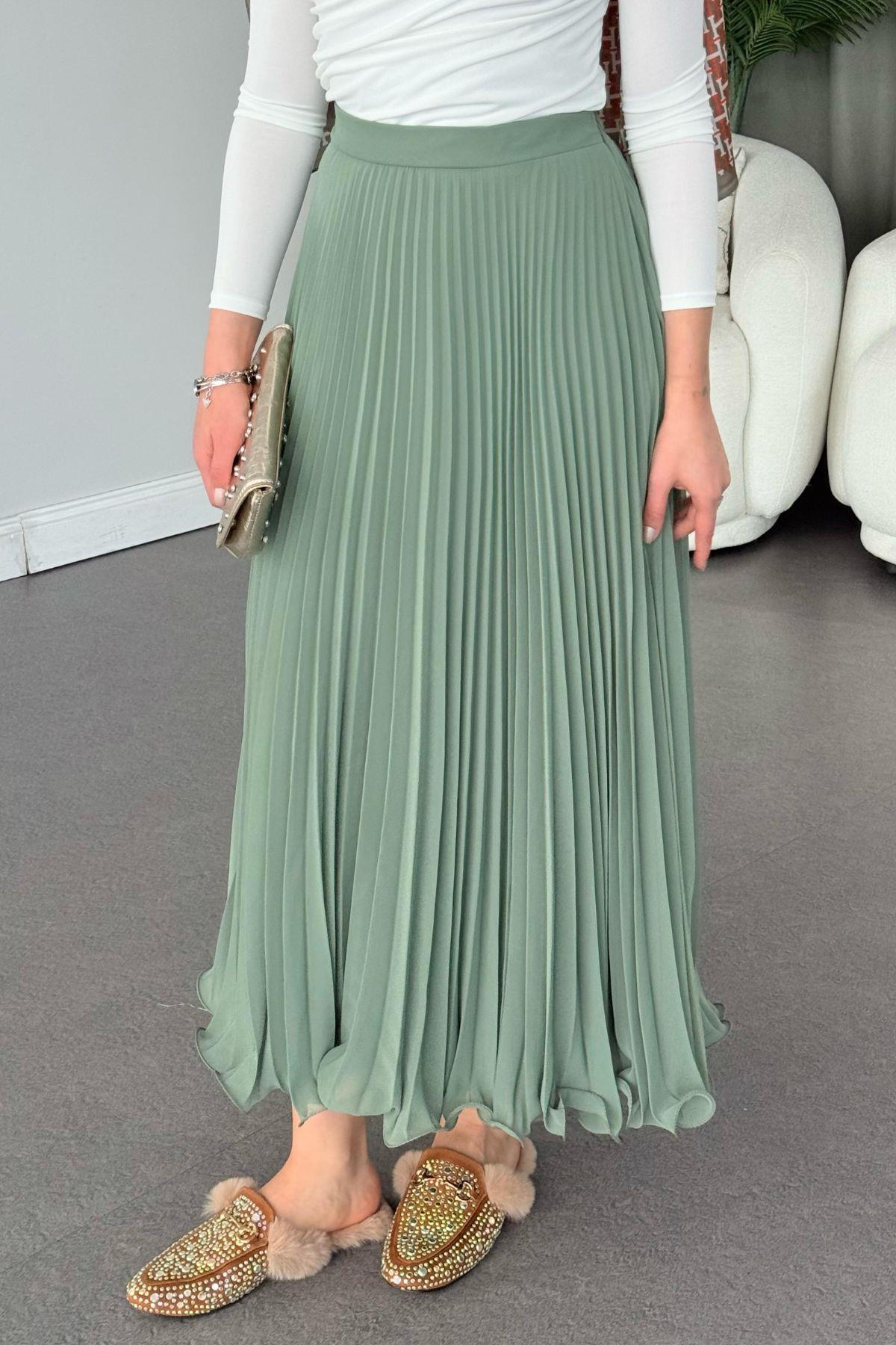 Piliseli Şifon Etek Mint, Fiyatları 