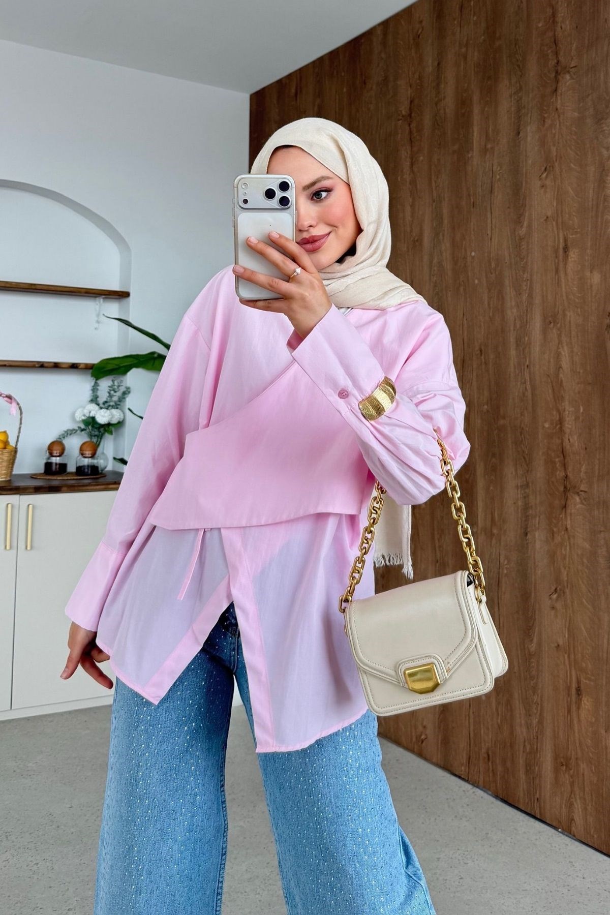 Pink Yandan Düğmeli Gömlek Pembe, Fiyatları 