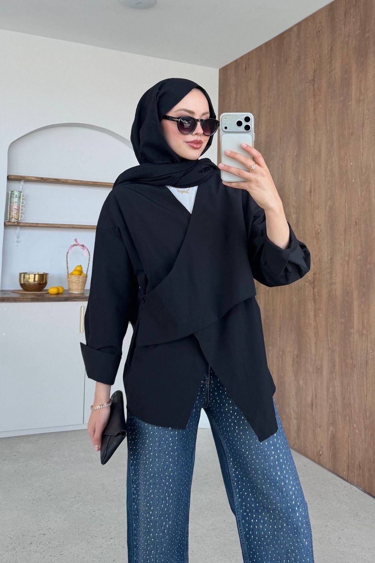 Pink Yandan Düğmeli Gömlek Siyah, Fiyatları 
