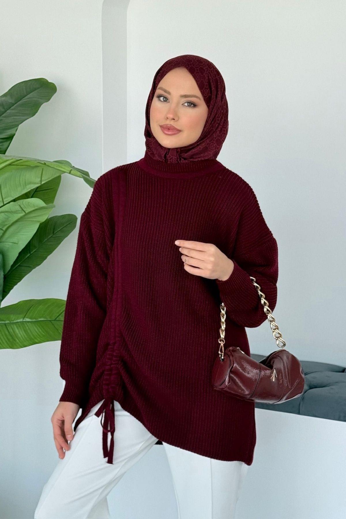 Piraye Kazak Bordo, Fiyatları Piraye Kazak Bordo- Haza Moda 