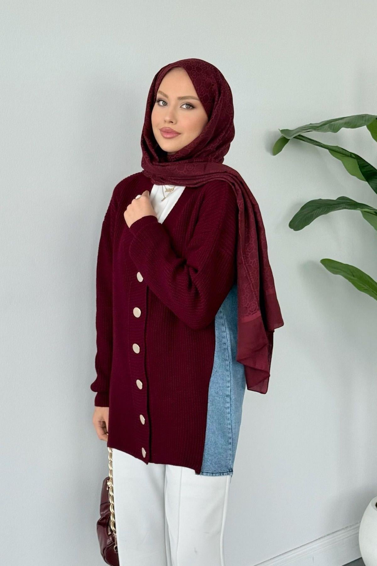 Ritim Arka Kotlu Hırka Bordo, Fiyatları Ritim Arka Kotlu Hırka Bordo - Haza Moda 