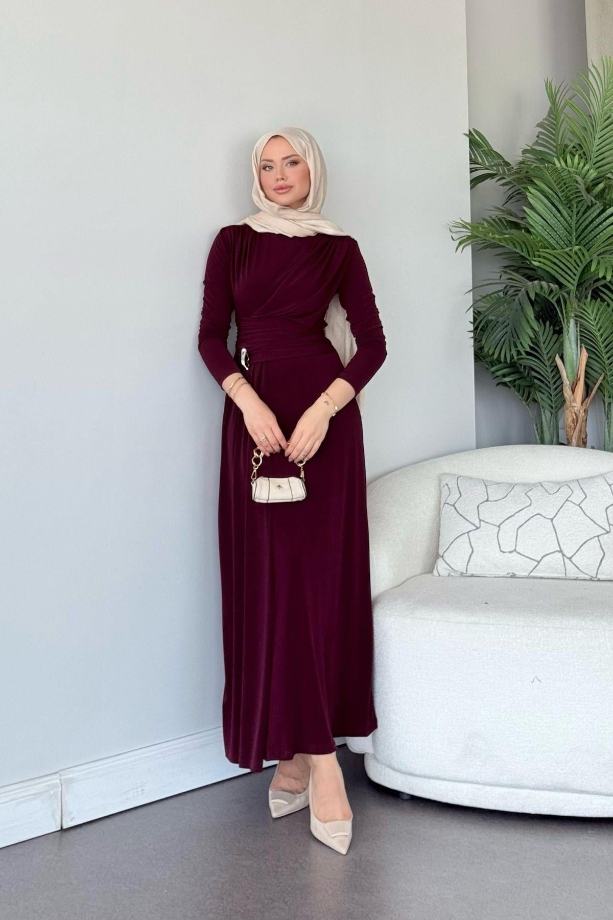 Rixsos Sandy Elbise Bordo, Fiyatları Rixsos Sandy Elbise Bordo- Haza Moda 