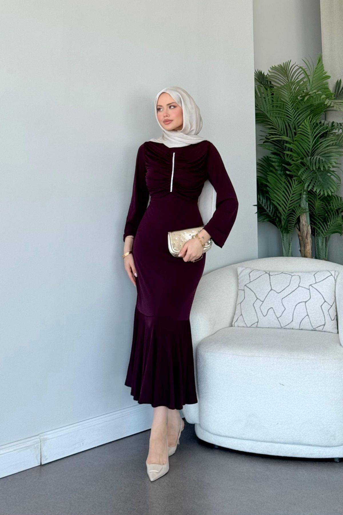 Rüveyda Sandy Elbise Mürdüm , Fiyatları Rüveyda Sandy Elbise Mürdüm 