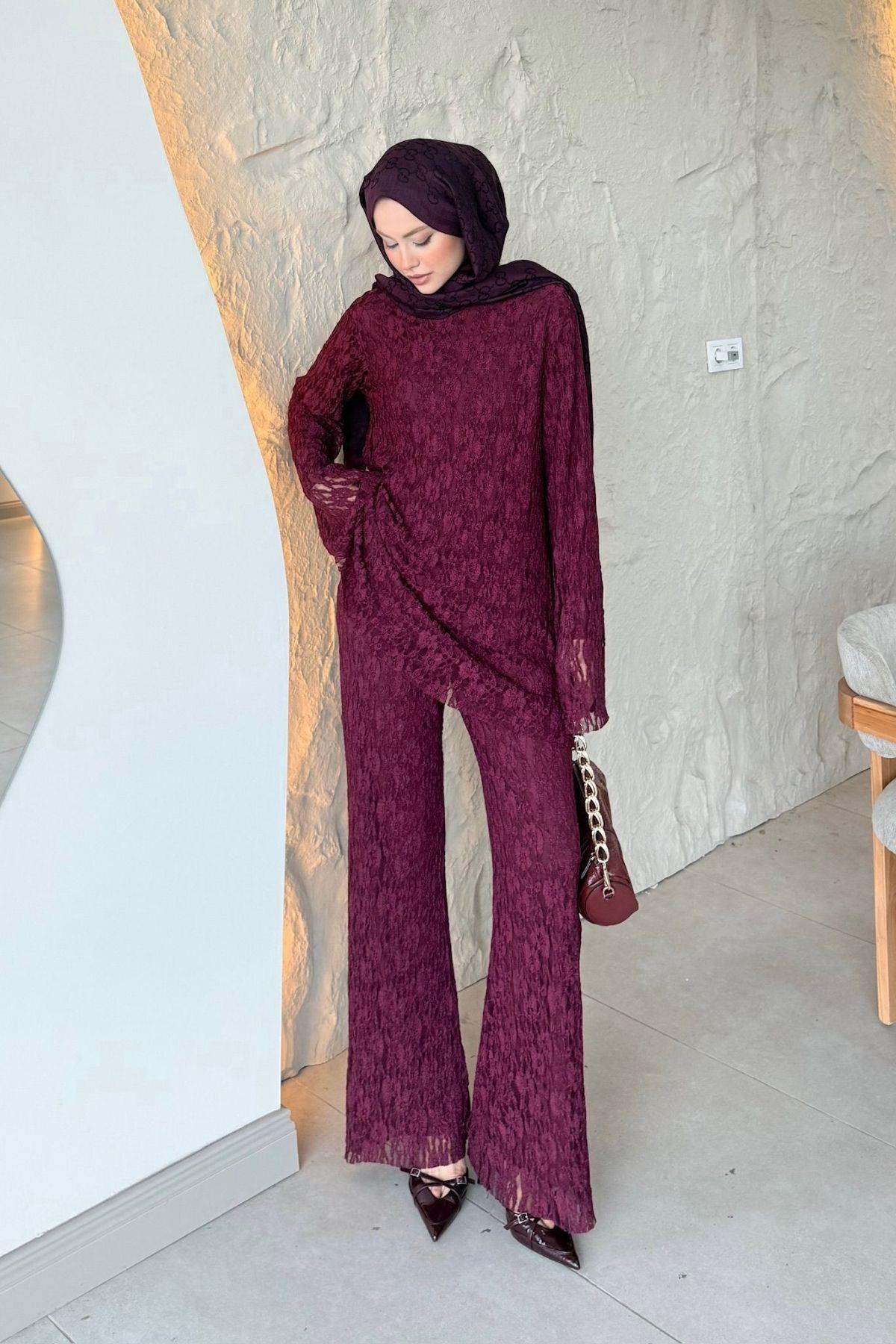 Rüya Dantelli Takım Bordo, Fiyatları 