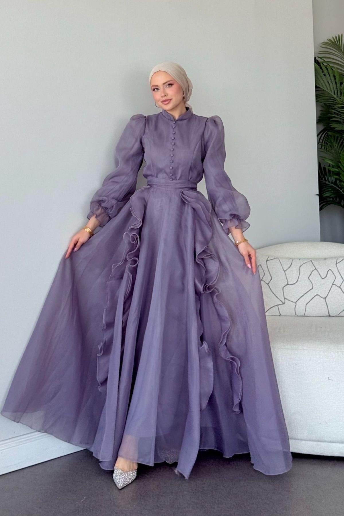 Samira Janjan Abiye Lila, Fiyatları Samira Janjan Abiye Lila - Haza Moda 