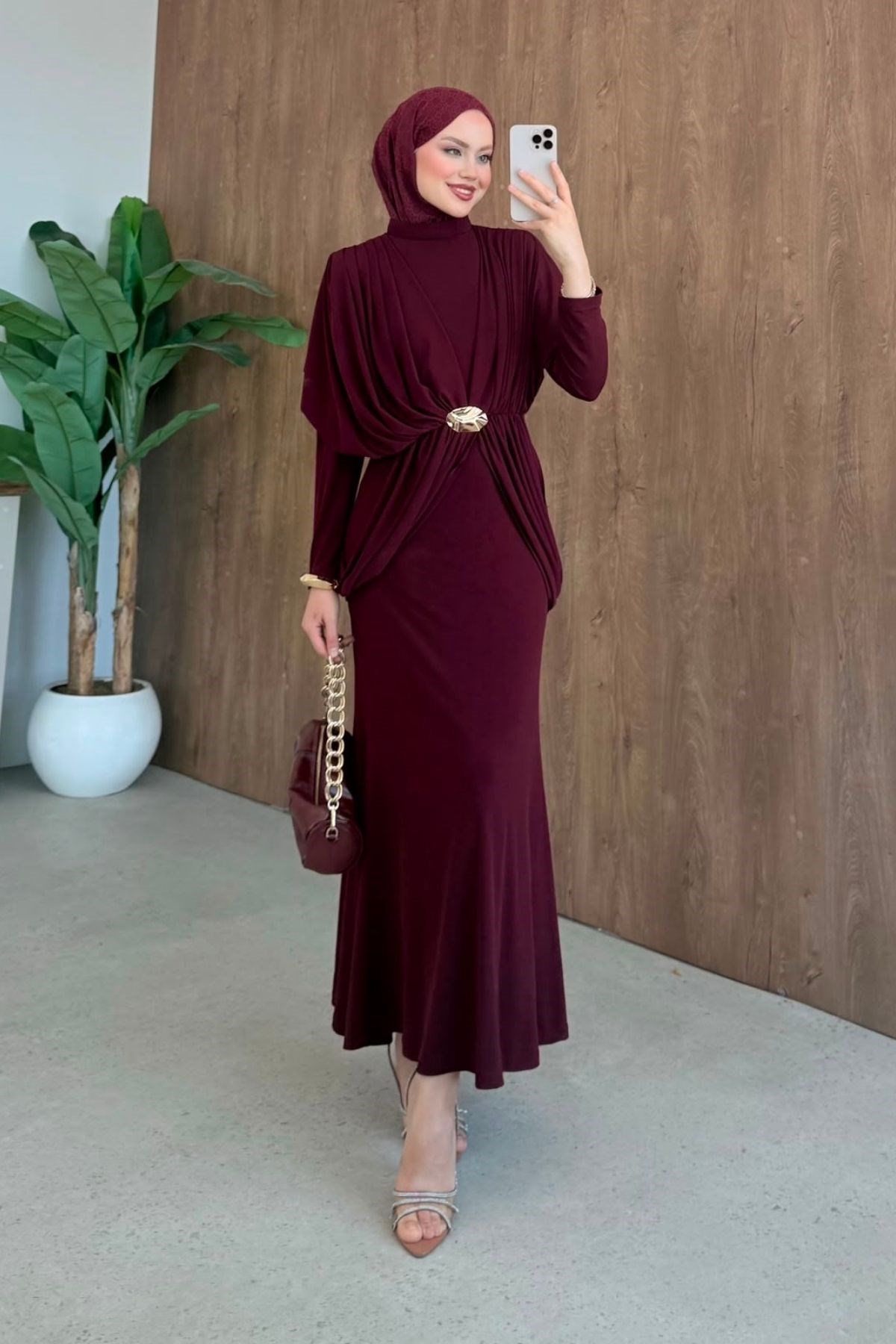 Sandy Lotus Elbise Bordo, Fiyatları 