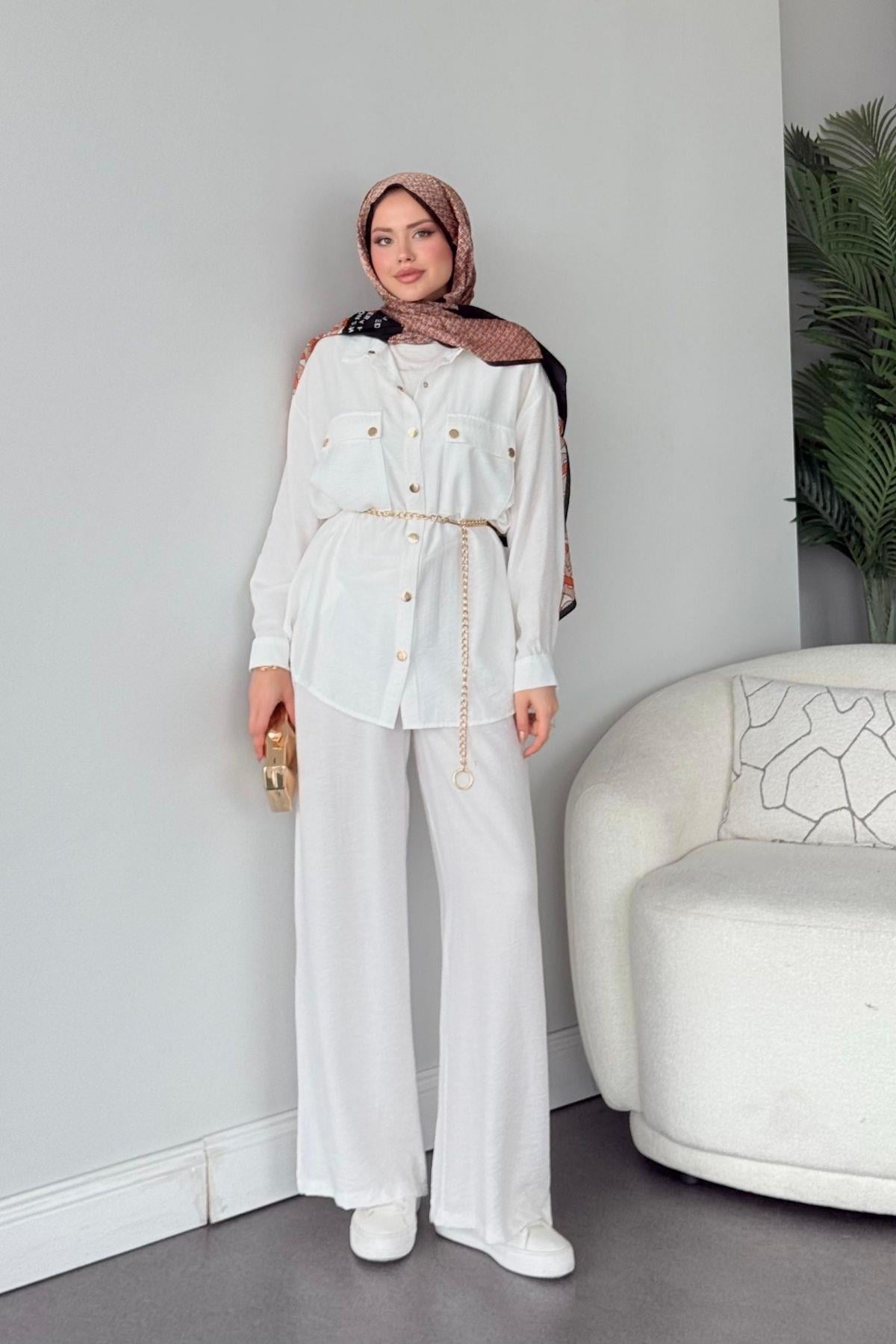 Şanel Çıtçıt Takım Beyaz, Fiyatları Şanel Çıtçıt Takım Beyaz- Haza Moda