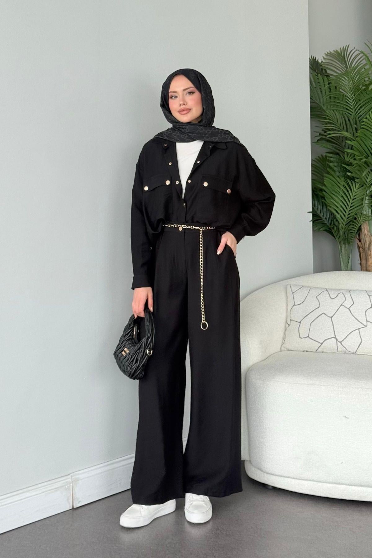 Şanel Çıtçıt Takım Siyah, Fiyatları Şanel Çıtçıt Takım Siyah- Haza Moda