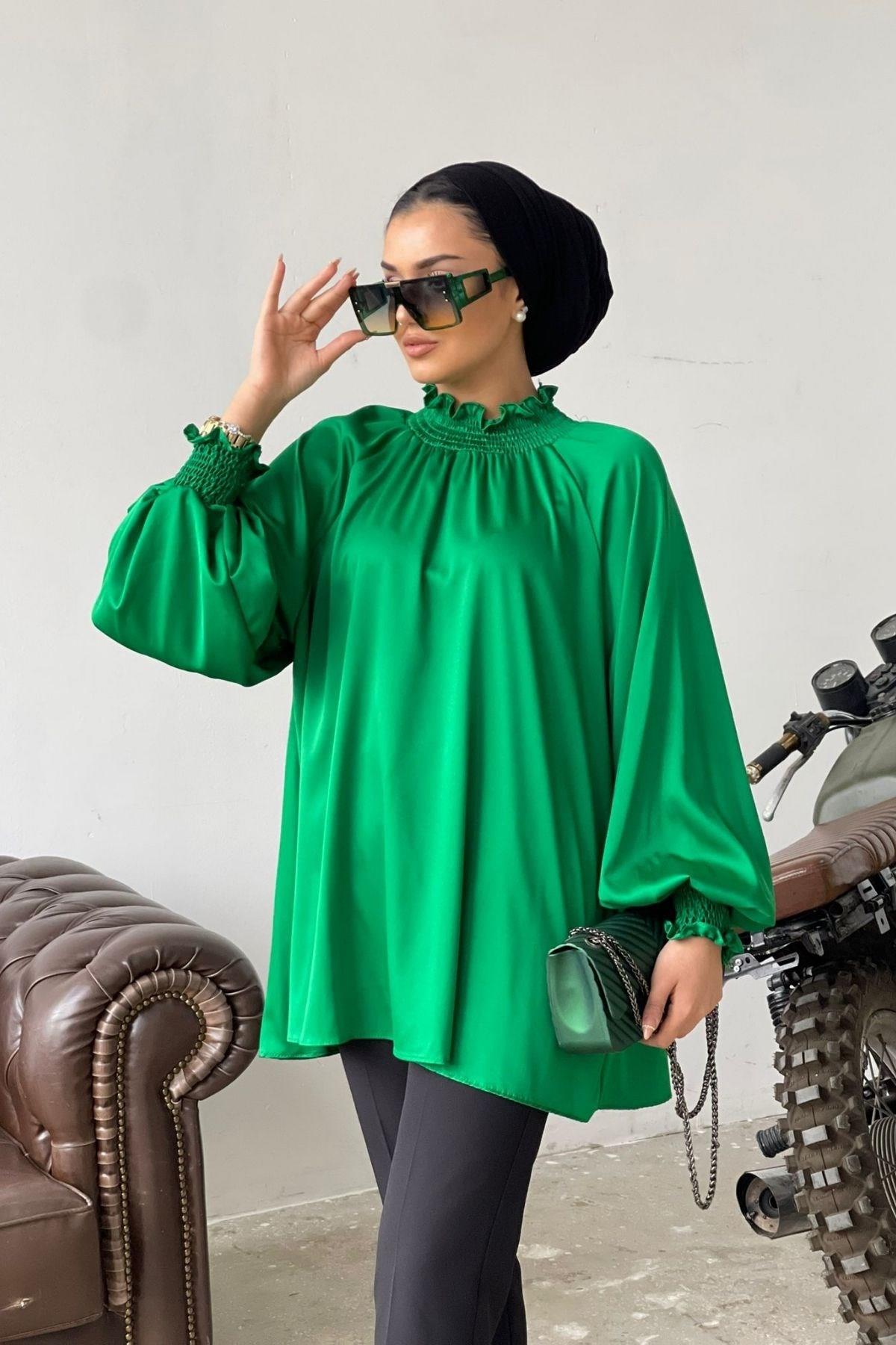 Saten Tasarım Gömlek-BENETTON, Fiyatları Taş Gömlek-SİYAH – Haza Moda | Tesettür Giyim 