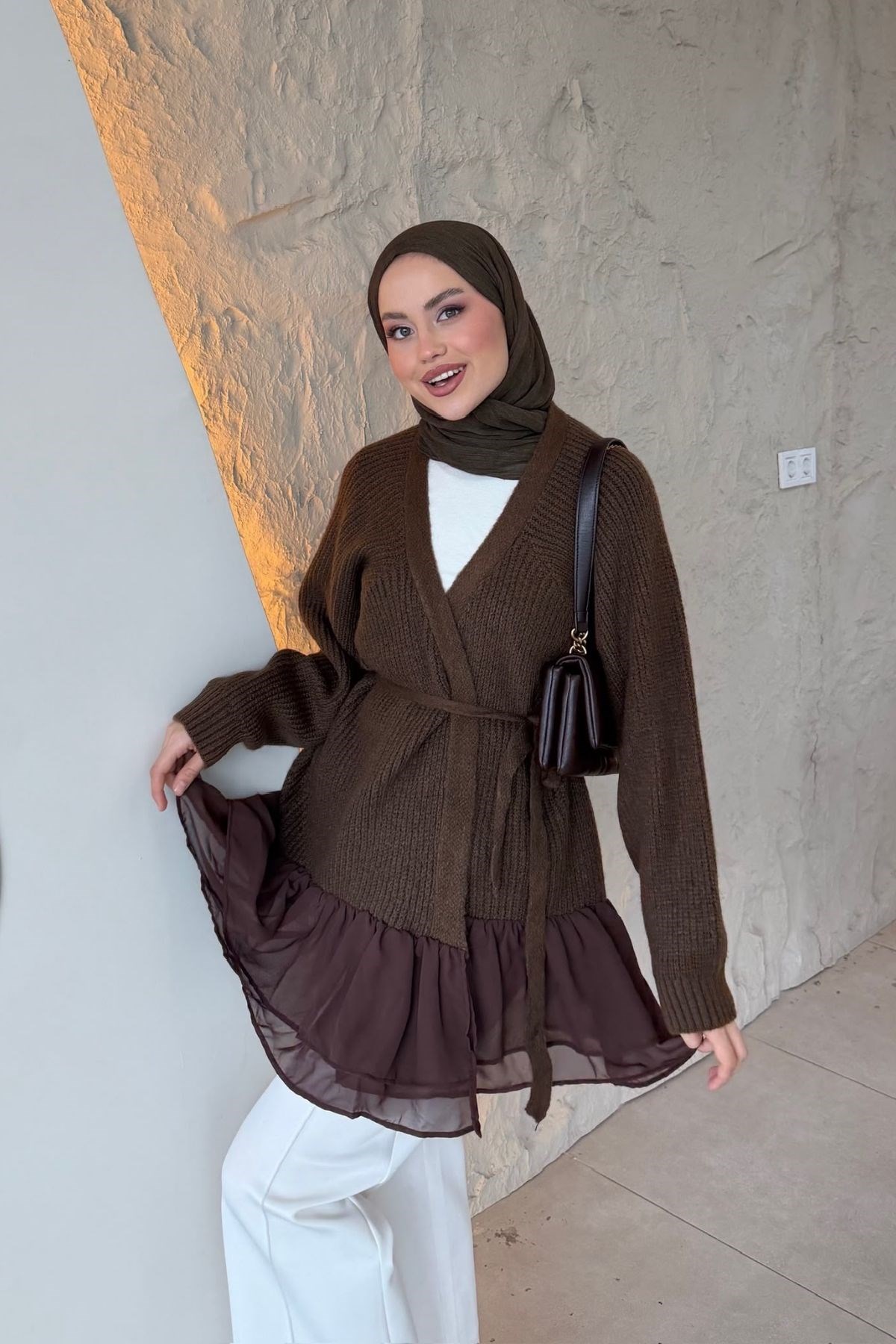 Şifon Detay Hırka Kahve, Fiyatları 