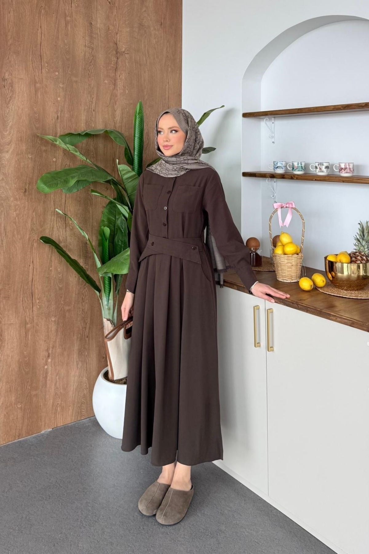 Silver Kuşaklı Elbise Kahve, Fiyatları 