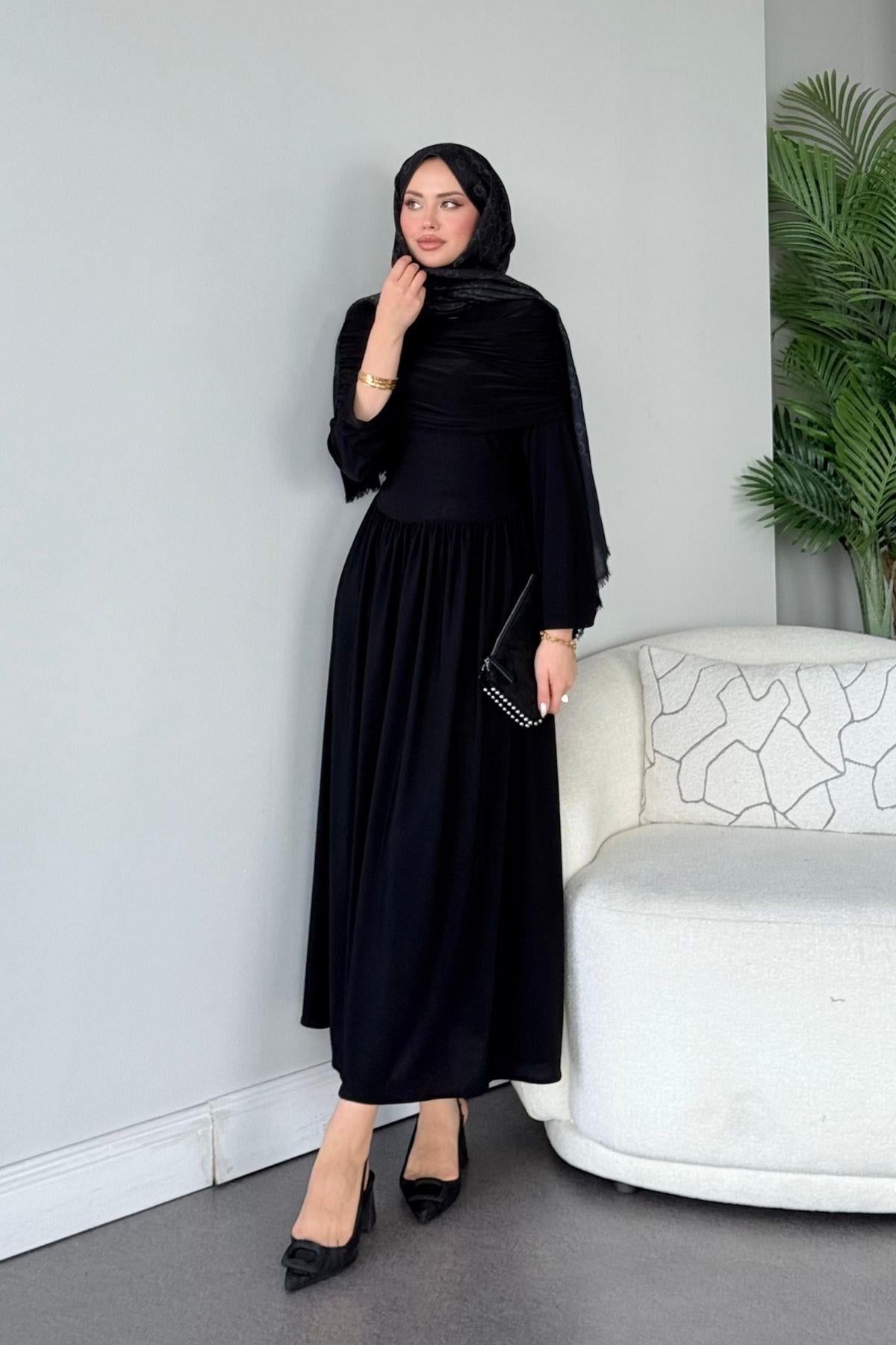 Sinem Sandy Elbise Siyah, Fiyatları Sinem Sandy Elbise Siyah- Haza Moda