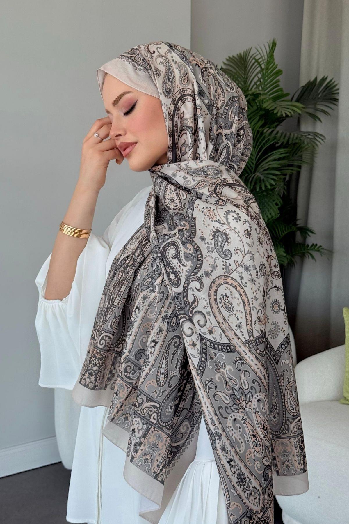 Sinyor Etnik Desen Şal Bej, Fiyatları Sinyor Etnik Desen Şal Bej- Haza Moda 
