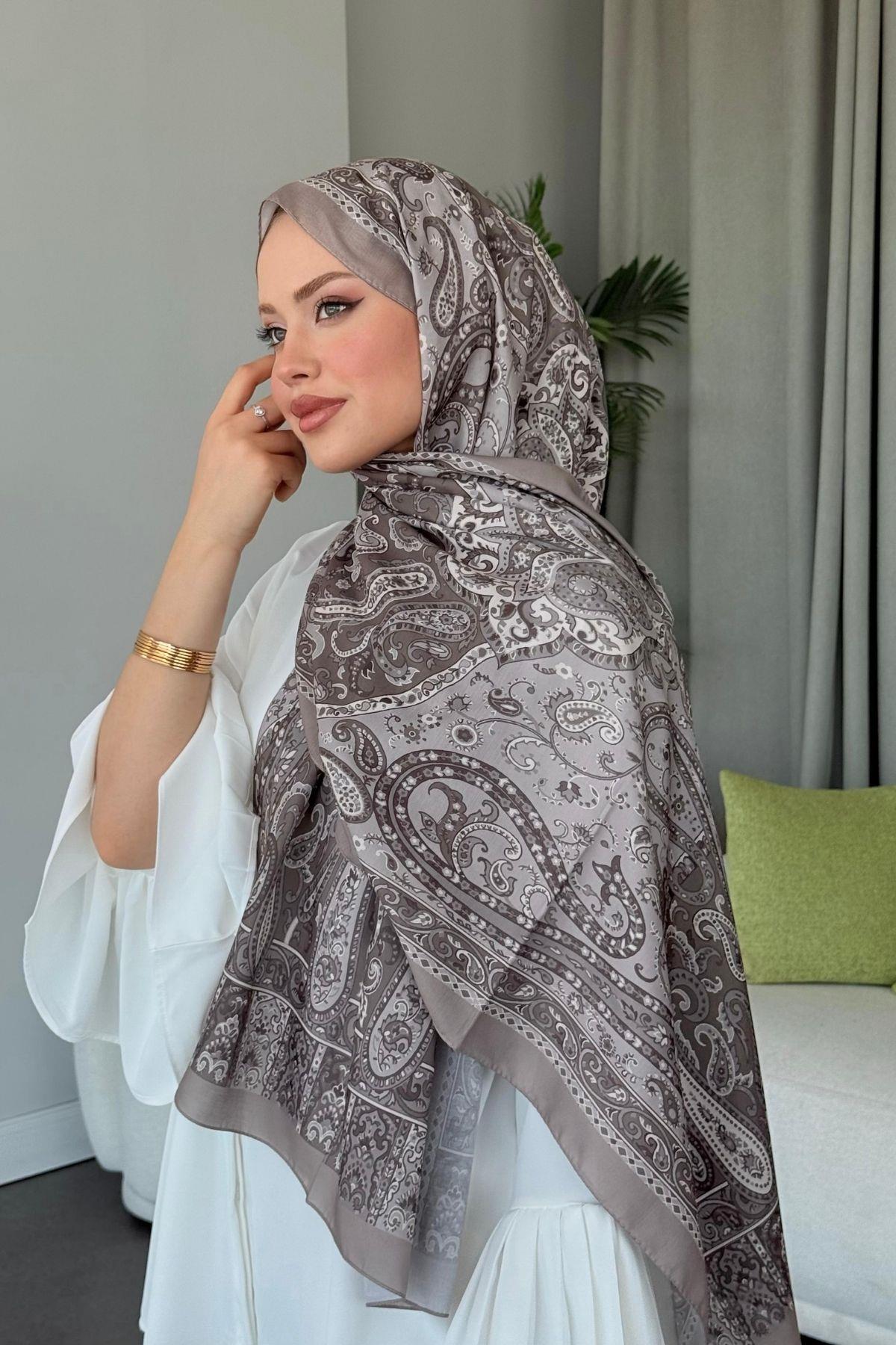 Sinyor Etnik Desen Şal Vizon, Fiyatları Sinyor Etnik Desen Şal Vizon- Haza Moda 