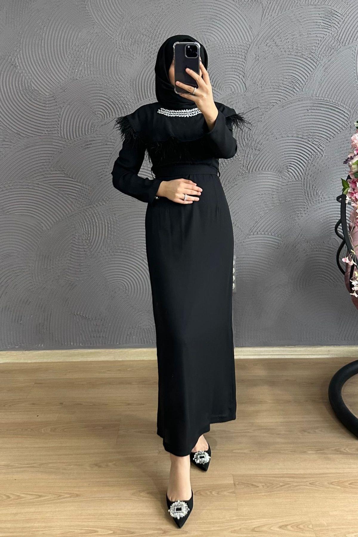 Sira Abiye Siyah, Fiyatları Sira Abiye Siyah – Haza Moda | Tesettür Giyim