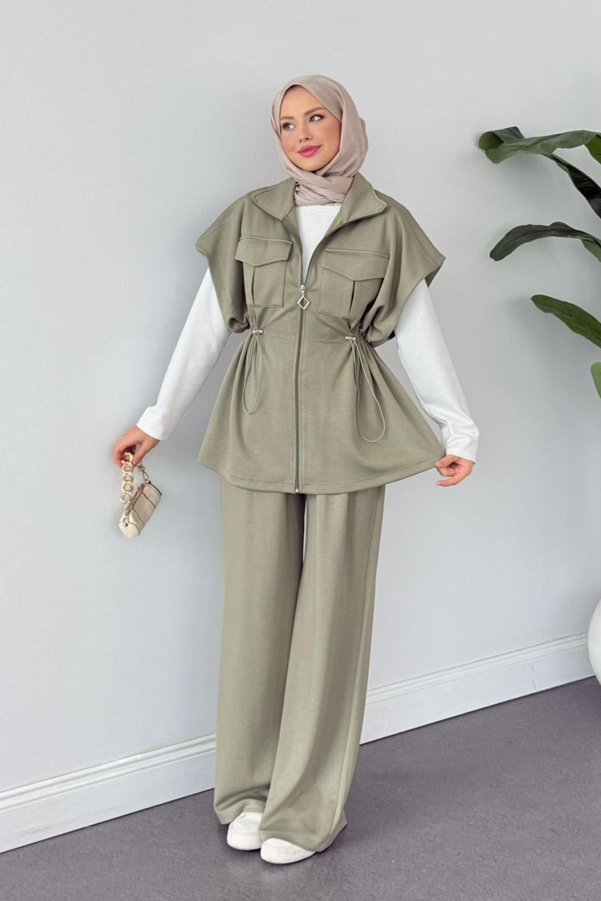 Somre Pamuklu Yelekli Takım Mint, Fiyatları Somre Pamuklu Yelekli Takım MintHaza Moda 