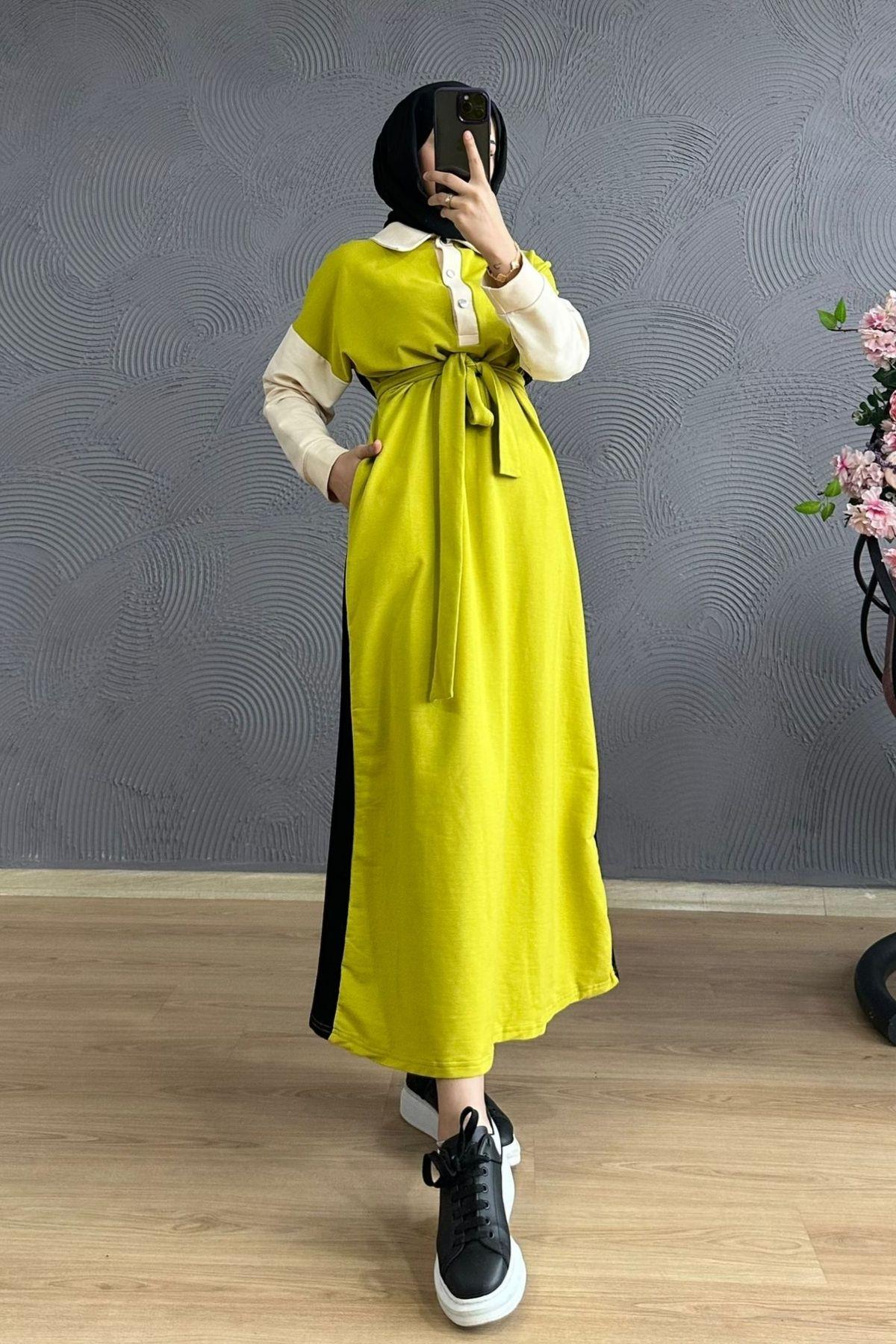 Sweat Elbise Yağyeşili, Fiyatları 