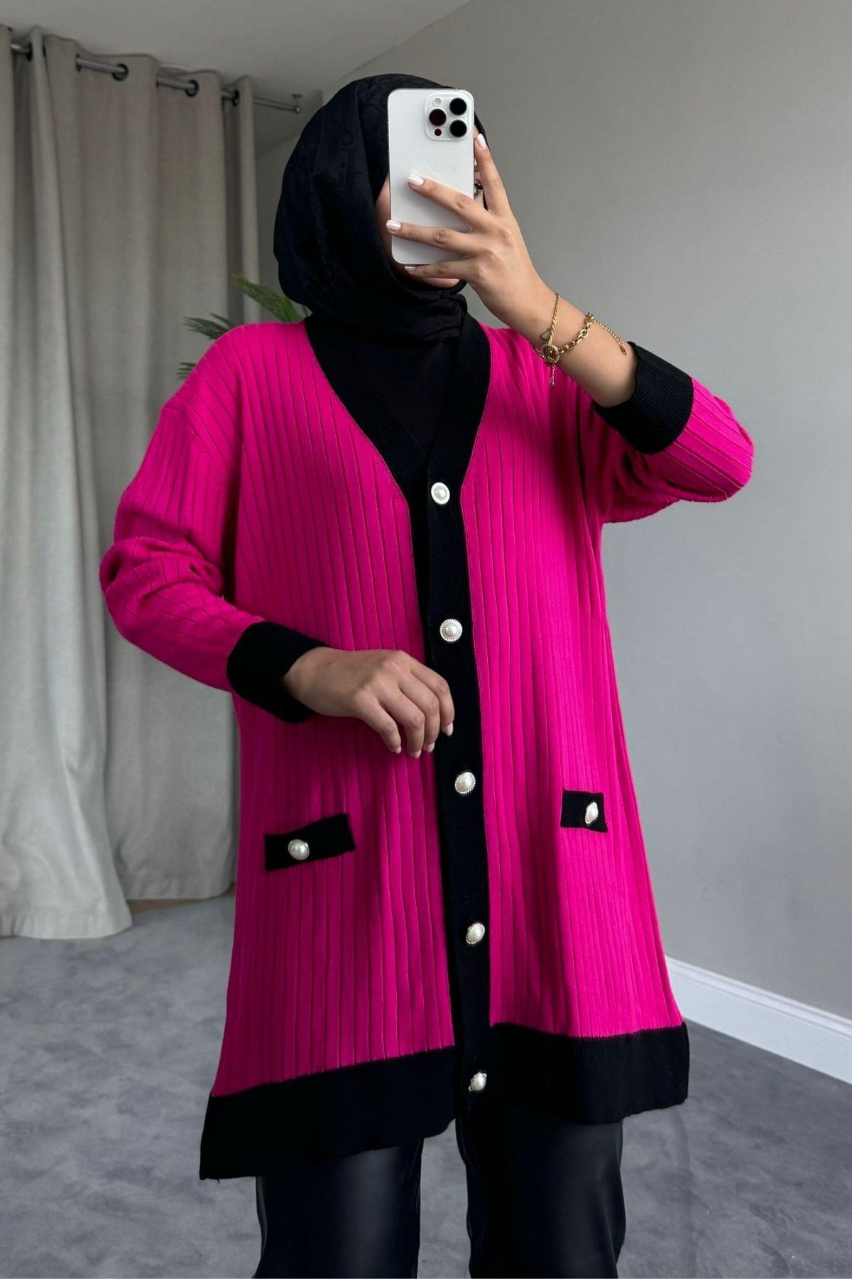 Taşlı Triko Hırka Pembe, Fiyatları 