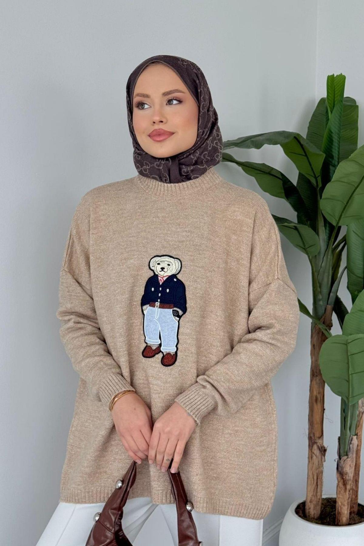 Tomy Muadil Kazak Camel, Fiyatları Erciyes Simli Kazak Lacivert - Haza Moda 
