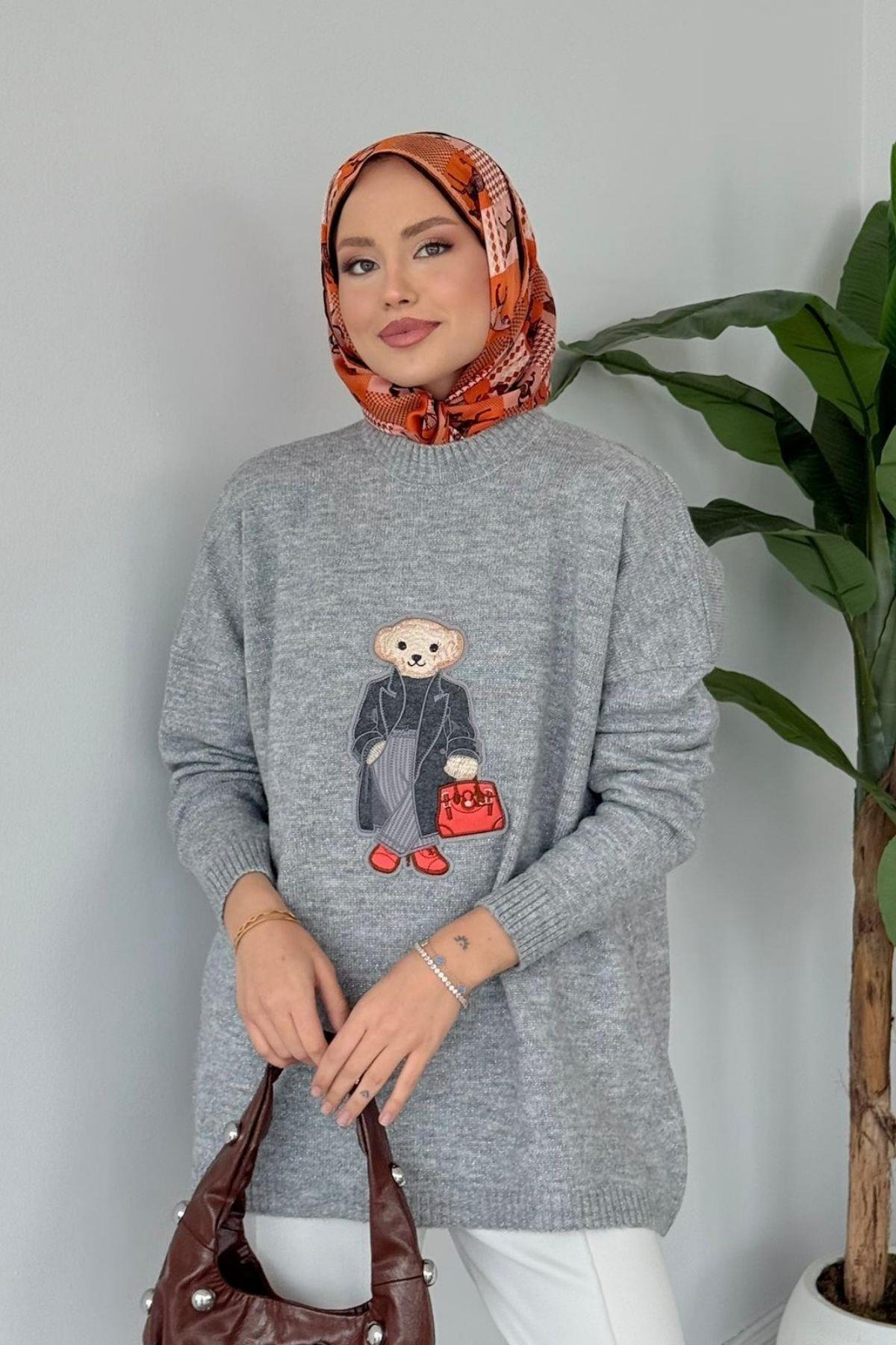 Tomy Muadil Kazak Gri, Fiyatları Erciyes Simli Kazak Lacivert - Haza Moda 