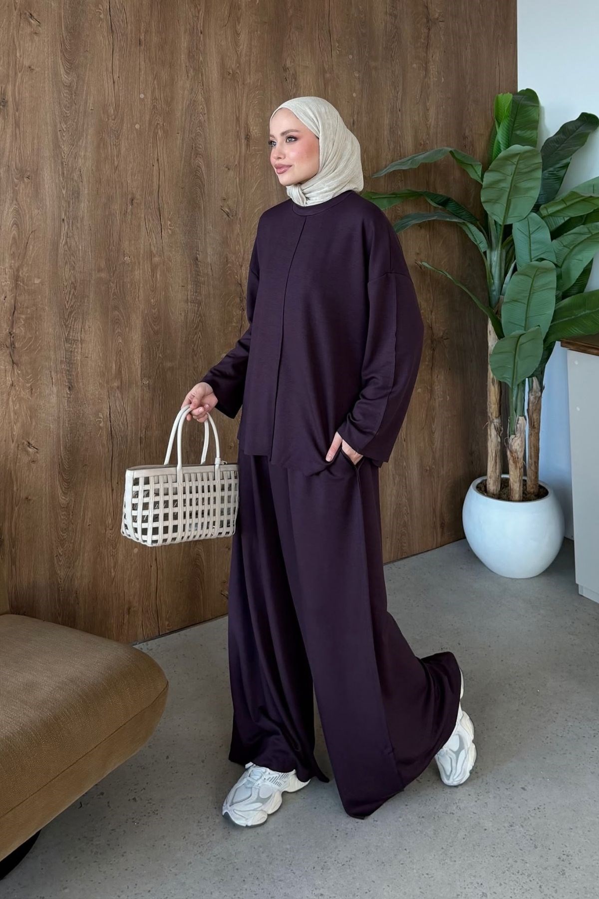Touch Pamuklu Takım Mürdüm, Fiyatları Touch Pamuklu Takım Mürdüm| Haza Moda