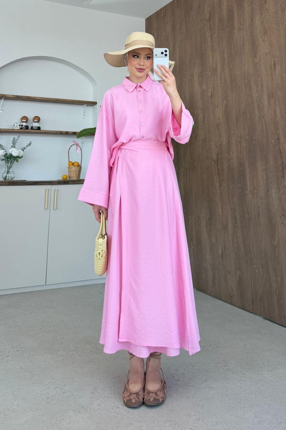 Tuğba Keten Etekli Takım Pembe, Fiyatları 