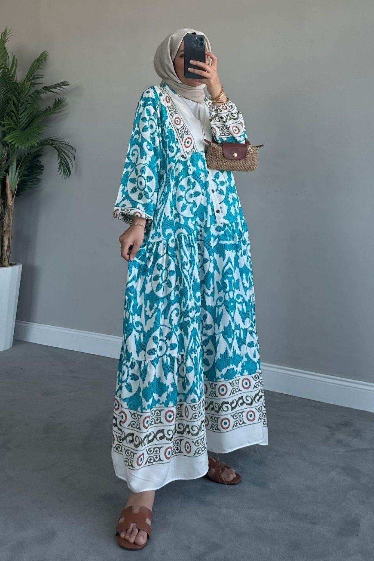 Valor Viskon Elbise Turkuaz, Fiyatları 