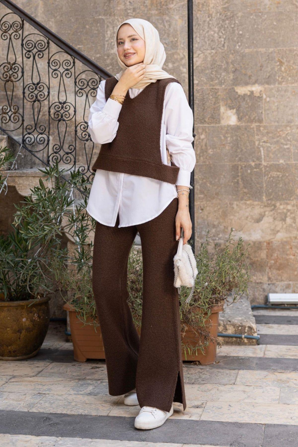 Venüs Üçlü Triko Takım Kahve, Fiyatları Venüs Üçlü Triko Takım Kahve- Haza Moda 