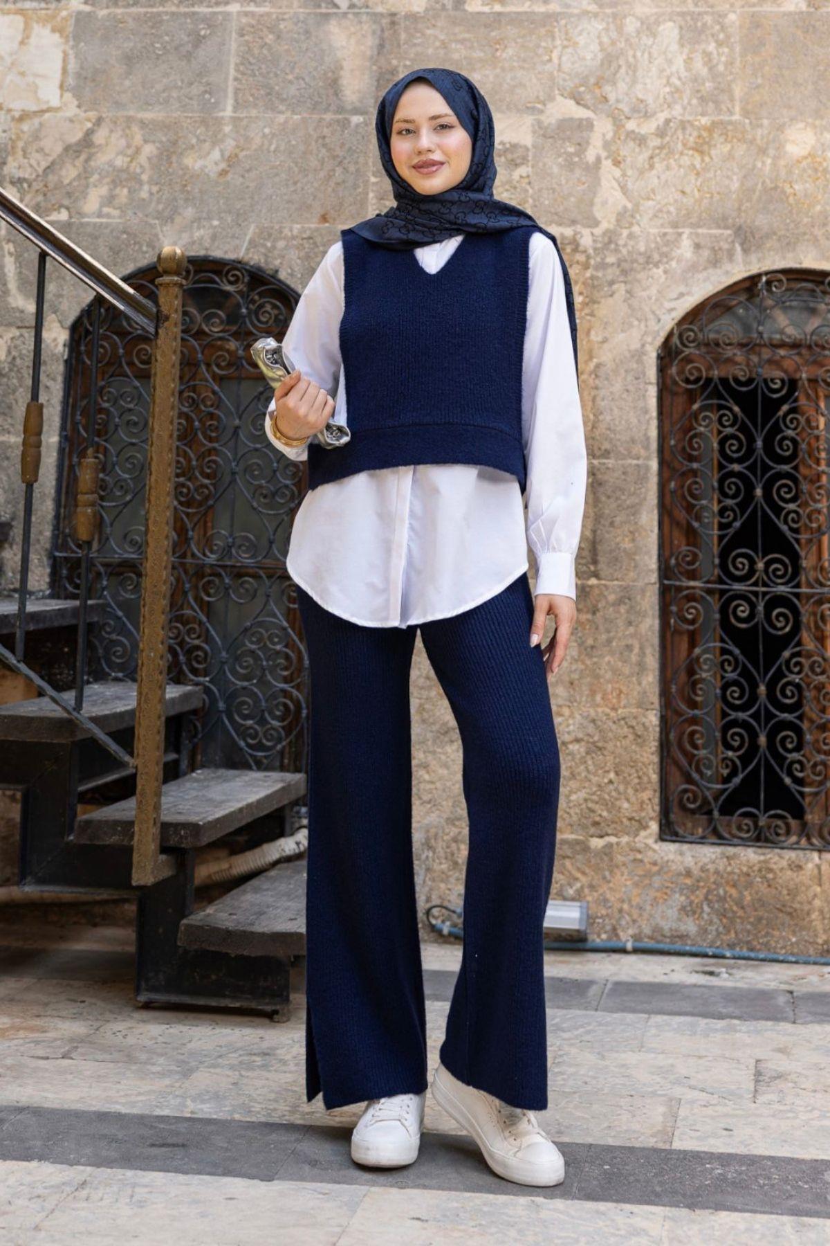 Venüs Üçlü Triko Takım Lacivert, Fiyatları Venüs Üçlü Triko Takım Lacivert- Haza Moda 