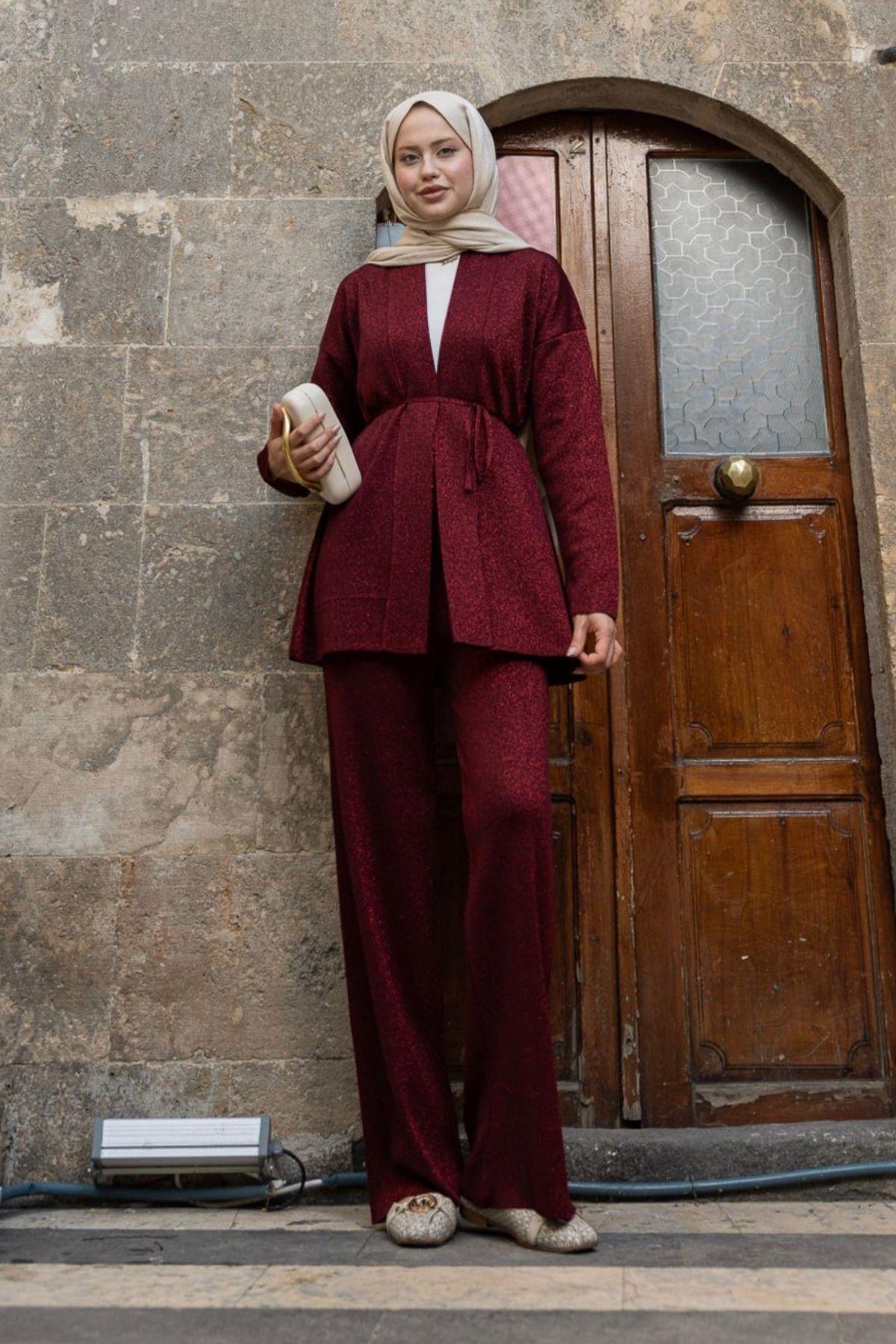 Victoria Simli Takım Bordo, Fiyatları Victoria Simli Takım Bordo- Haza Moda 