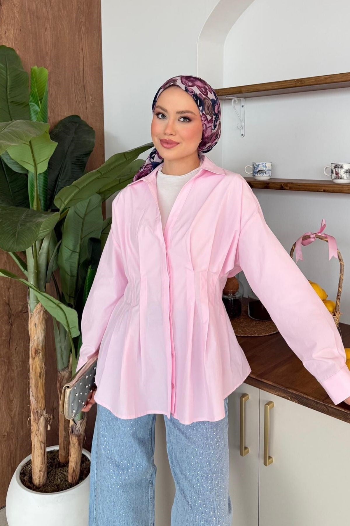 Wolla Pileli Gömlek Pembe, Fiyatları Wolla Pileli Gömlek Pembe| Haza Moda