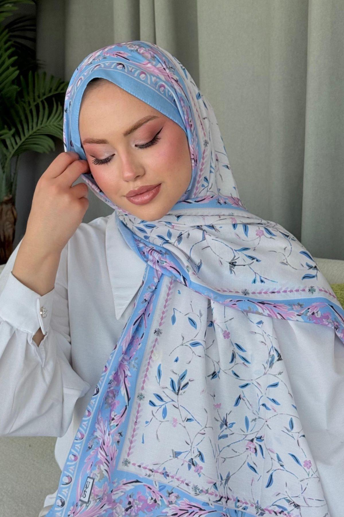 Yaprak Dijital Etnik Şal Bebe Mavi, Fiyatları Yaprak Dijital Etnik Şal Bebe Mavi- Haza Moda 