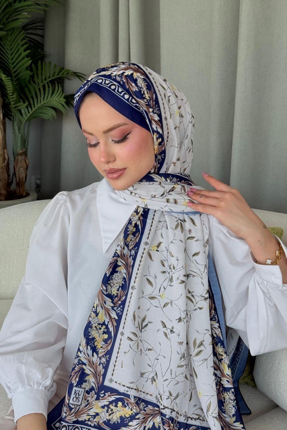 Yaprak Dijital Etnik Şal Lacivert, Fiyatları Yaprak Dijital Etnik Şal Lacivert- Haza Moda 