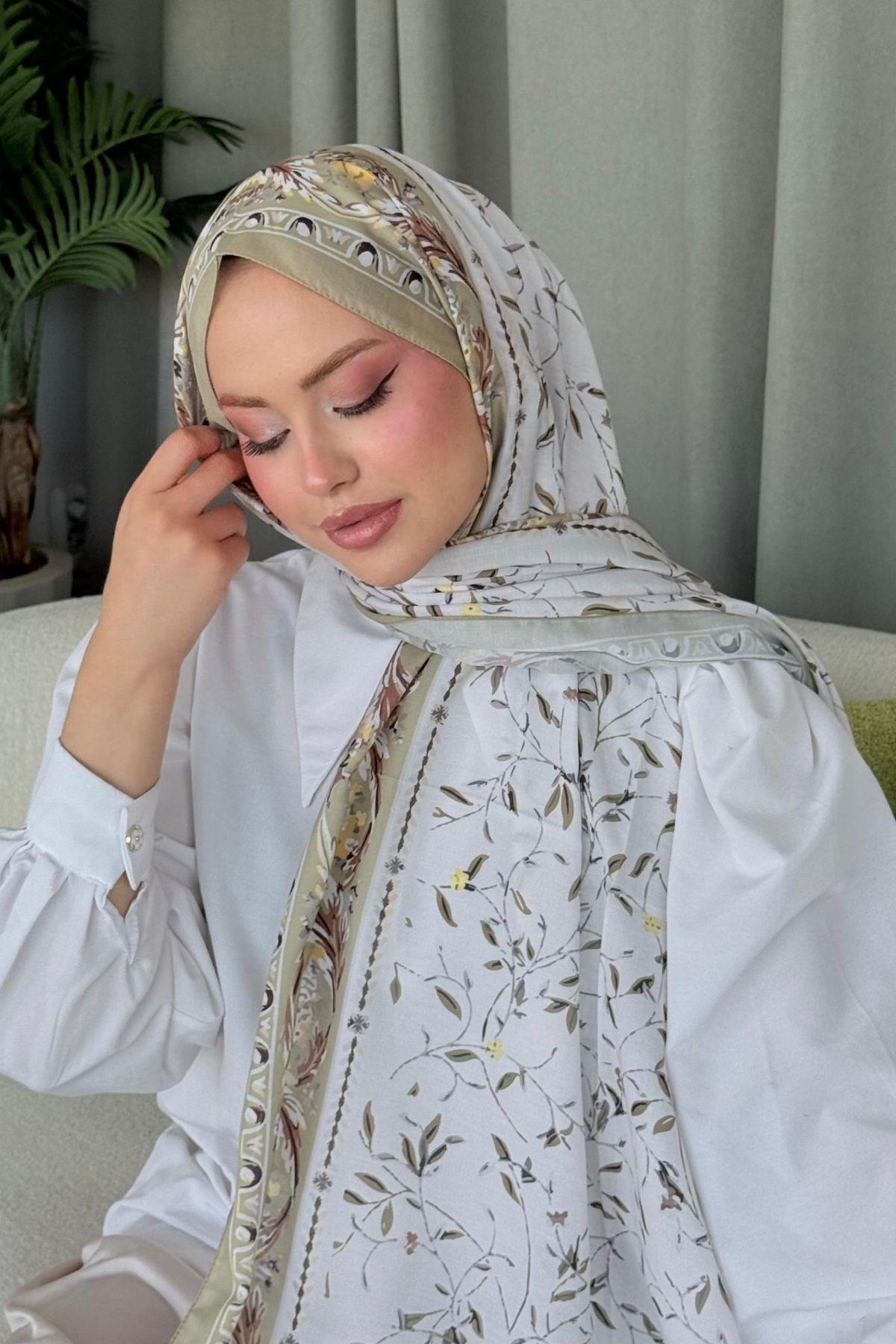 Yaprak Dijital Etnik Şal Mint, Fiyatları Yaprak Dijital Etnik Şal Mint- Haza Moda 