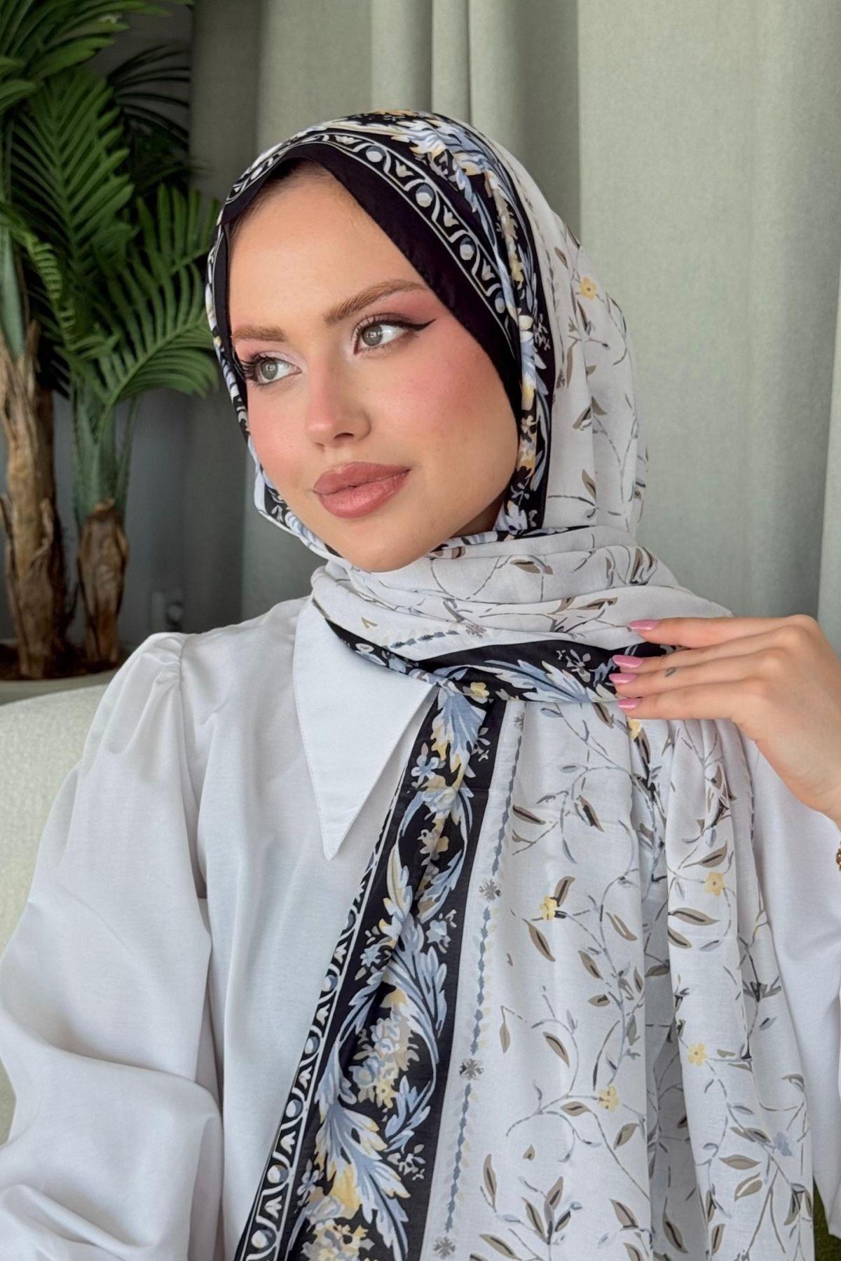 Yaprak Dijital Etnik Şal Siyah, Fiyatları Yaprak Dijital Etnik Şal Siyah- Haza Moda 