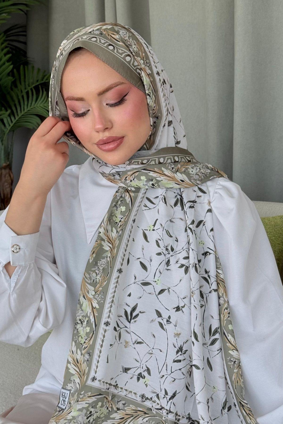 Yaprak Dijital Etnik Şal Yeşil, Fiyatları Yaprak Dijital Etnik Şal Yeşil- Haza Moda 