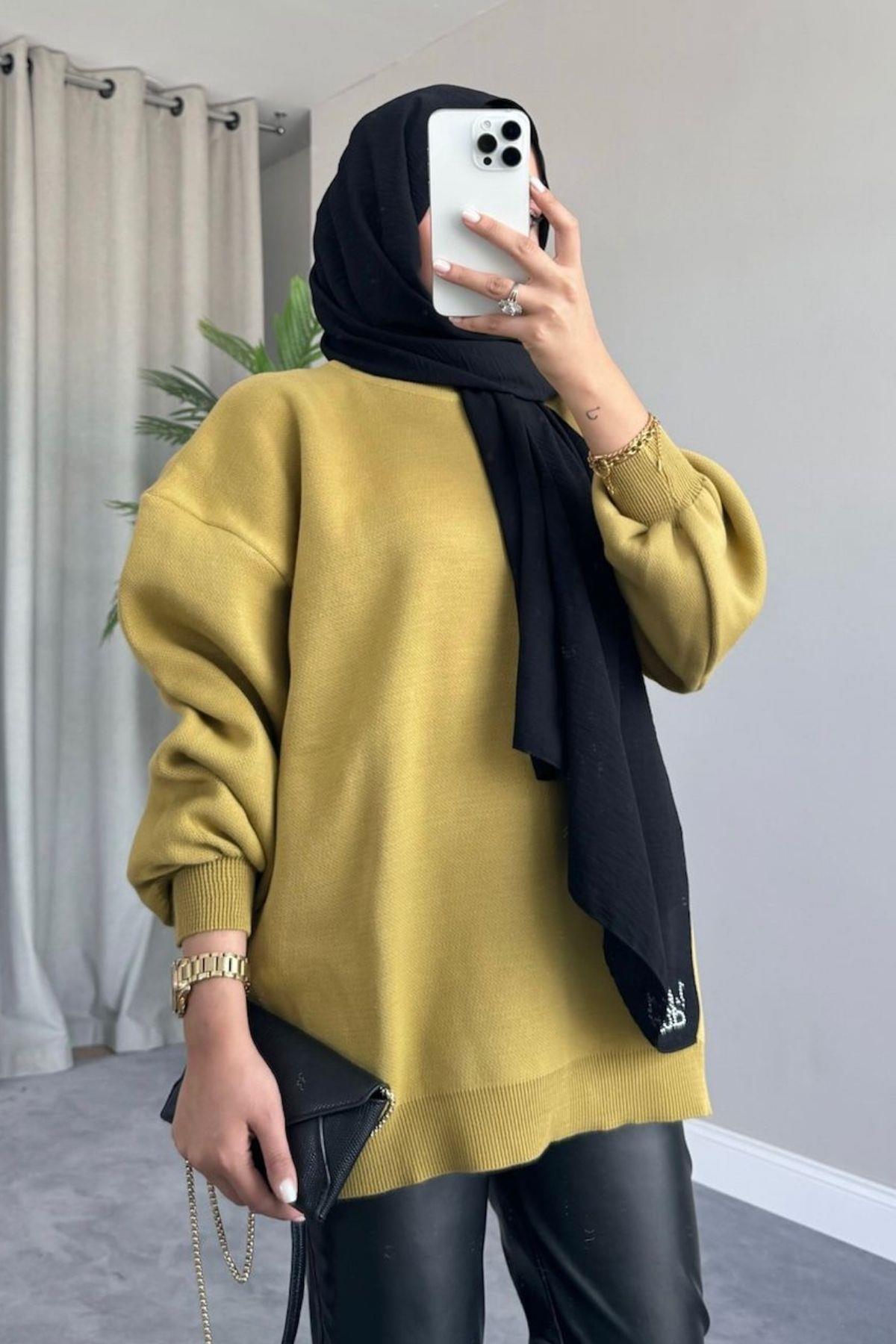 Yarım Boğazlı Triko Kazak Yağyeşili, Fiyatları Yarım Boğazlı Triko Kazak Yağyeşili – Haza Moda | Tesettür Giyim