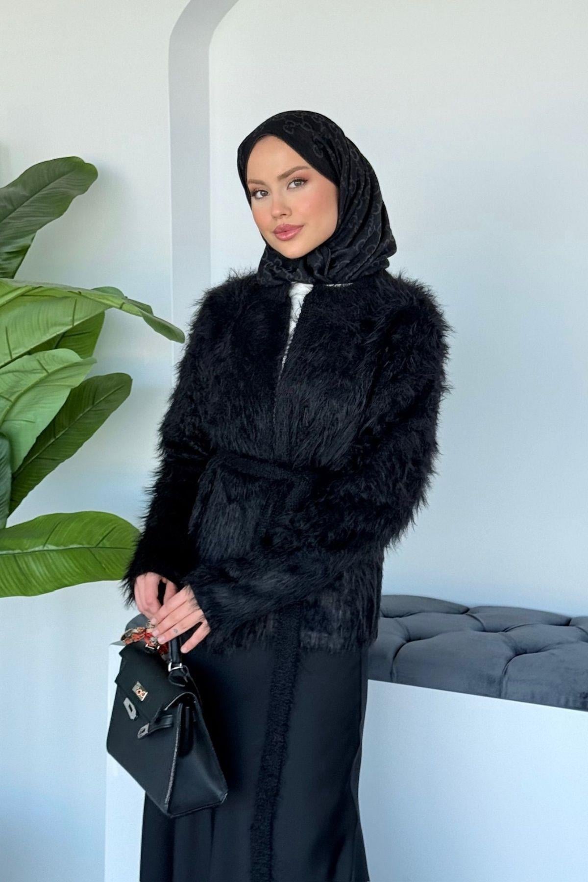 Zehra Tüylü Angora Ceket Siyah, Fiyatları 