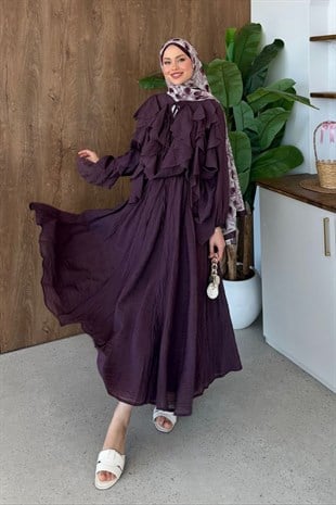 Angelina Fırfırlı Etekli Takım Mürdüm, Fiyatları 
