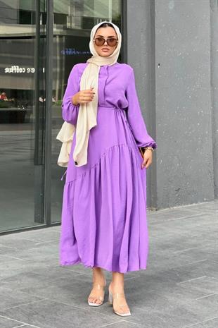 Leydi Airobin Elbise-LİLA, Fiyatları Katkat Cotton Elbise-PEMBE – Haza Moda | Tesettür Giyim 