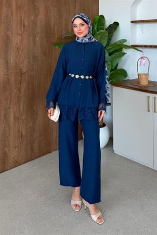 Nihal Dantel Takım Lacivert, Fiyatları Nihal Dantel Takım Lacivert| Haza Moda