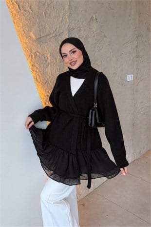 Şifon Detay Hırka Siyah, Fiyatları 