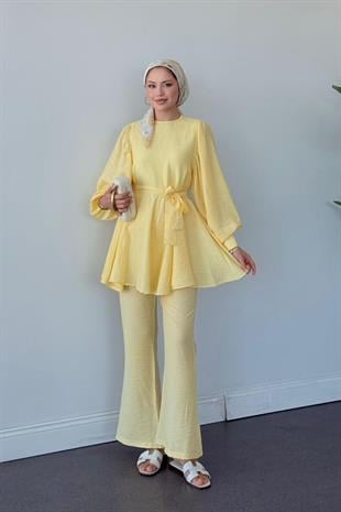 Tanya İkili Takım Sarı, Fiyatları Tanya İkili Takım Sarı- Haza Moda 