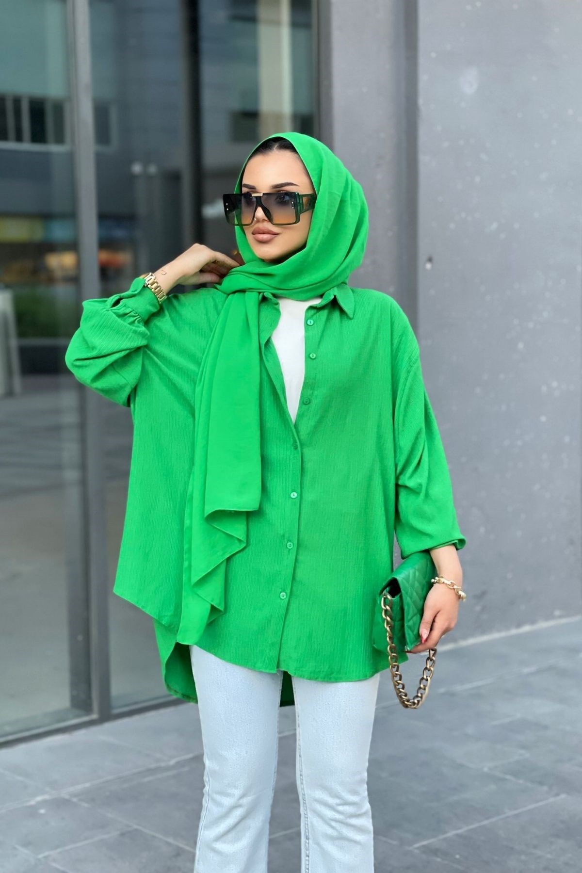 Gömlek Bürümcük Benetton – Haza Moda | Tesettür Giyim