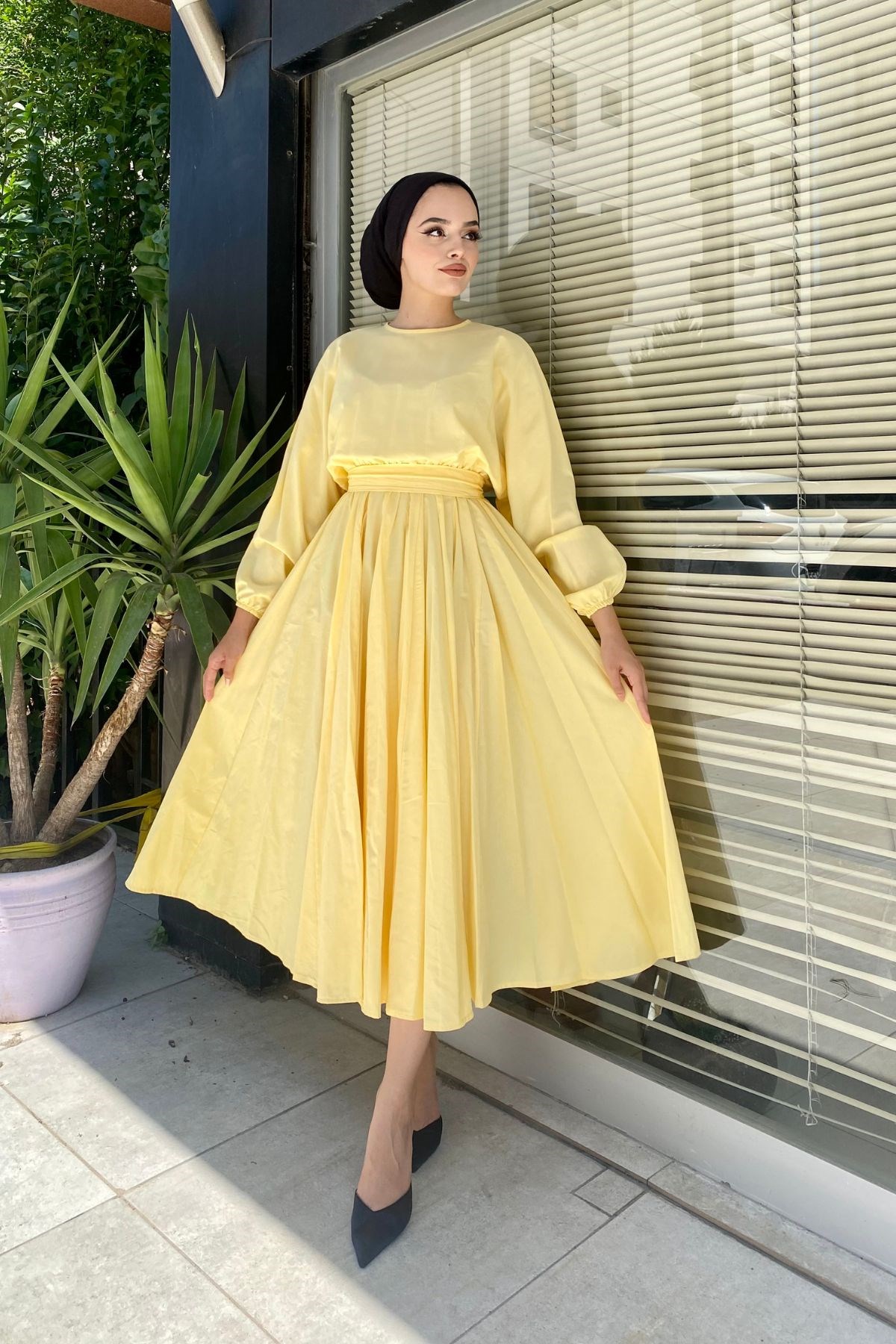 Mevlana Elbise Sarı – Haza Moda | Tesettür Giyim