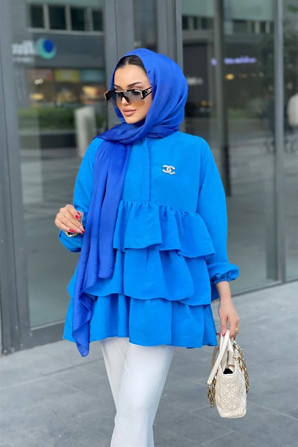 Marul Gömlek Mavi – Haza Moda | Tesettür Giyim