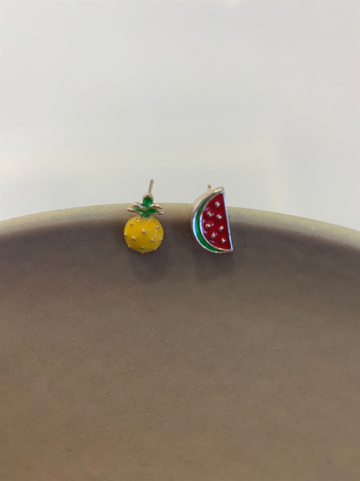Ananas ve Karpuz Minimal Küpe
